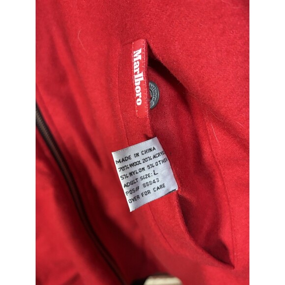 Vintage Marlboro Unlimited Reversible Red Black Wool Jacket Coat Size Large - Picture 7 of 10
